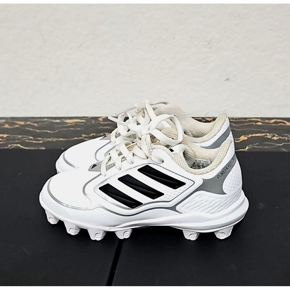 adidas Kid's Purehustle 3 Mid Sneaker White Black Size 11 K